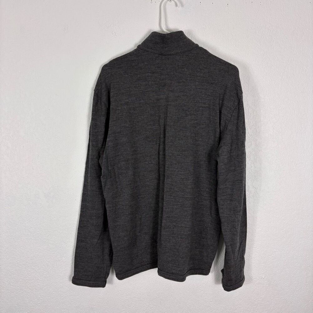Icebreaker Grey 100% Wool Quarter Zip Pullover Sweater Men's Size Large - Picture 7 of 10